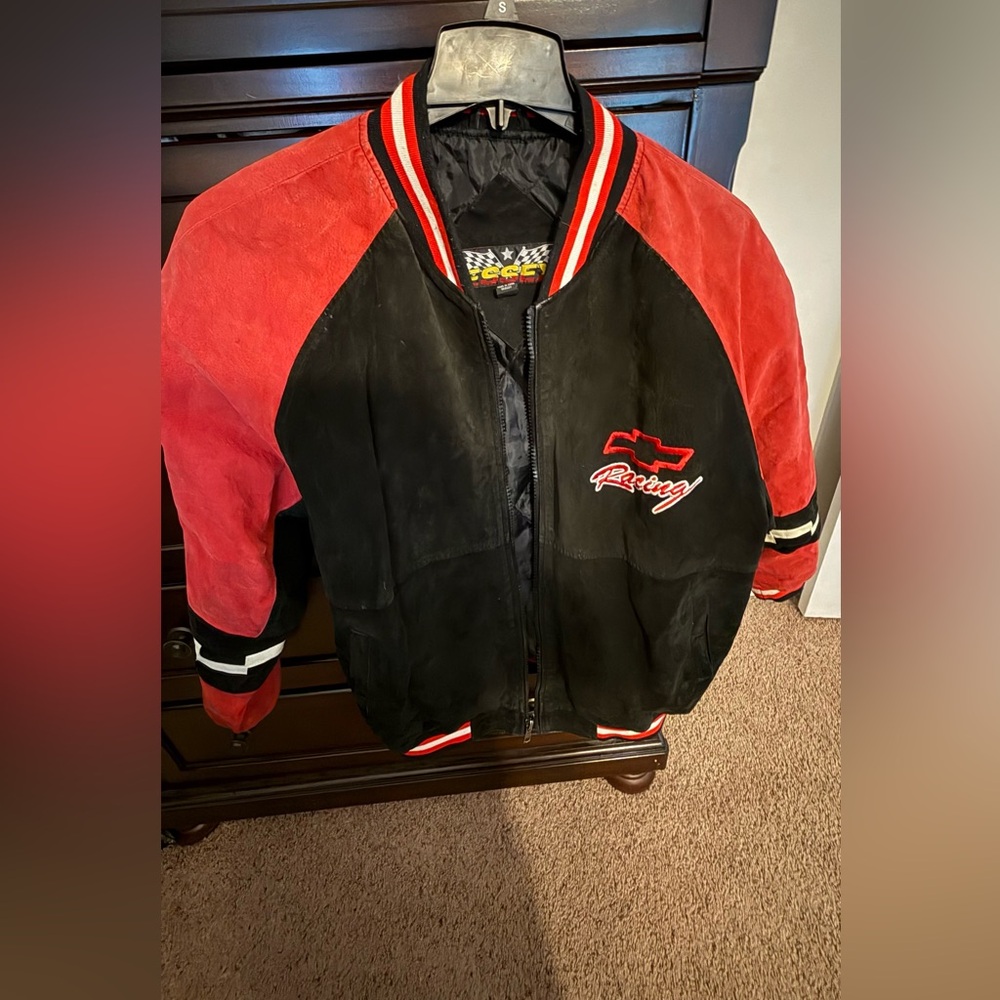 Nascar Black and Red Racing Bomber Jacket